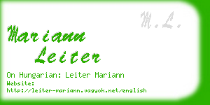 mariann leiter business card